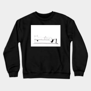 Cats in Flower Boxes Ink Line Drawing Crewneck Sweatshirt